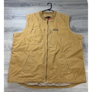 PATAGONIA Canvas Full Zip Work Vest Hemp Canvas Brown Mens Size 3XL Outdoor